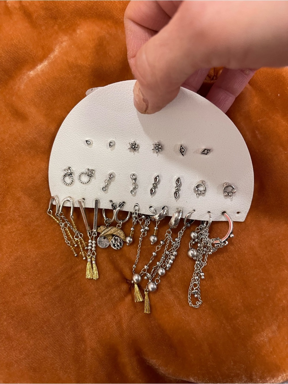 Free People Silver and Gold Mixed Earring Set